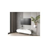 Regulus Beyaz Mdf 2 Kapaklı Ahşap Ayaklı 140 Cm Modern Tv Ünitesi