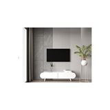 Regulus Beyaz Mdf 2 Kapaklı Ahşap Ayaklı 160 Cm Modern Tv Ünitesi
