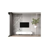 Regulus Beyaz Mdf 3 Kapaklı Ahşap Ayaklı 180 Cm Modern Tv Ünitesi