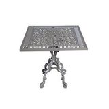 Rehome Alüminyum Döküm Bahçe Masası | Cg-604 | 75x75 Cm Kare Döküm Bahçe Masası Antrasit