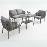 Rehome Capri Swing Artemis Ikili Rattan Balkon Bahçe Takımı | Gri - 128x60x79