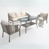 Rehome Capri Swing Artemis Üçlü Rattan Balkon Bahçe Takımı | Beyaz