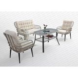 Rehome Capri Swing Pisa Ikili Rattan Bahçe Balkon Oturma Grubu Beyaz 752