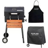 ReHome Guruss Cg050 Kömürlü Barbekü Mangal | 50 cm lik Mangal | Odun Veya Kömür Mangalı | Tekerlekli Izgara Barbekü