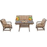 ReHome LaVida Bahçe Oturma Takımı | Rattan Bahçe Balkon Takımı | 3+1+1 ve Sehpa