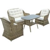 Rehome Radiance | Rehome Rattan Bahçe Oturma Grubu | 2+1+1+ Sehpa