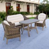 ReHome Rattan Orkide Bahçe Takımı (2+1+1+Masa) Açık Kahve | Bahçe ve Balkon Mobilyası Oturma Grubu