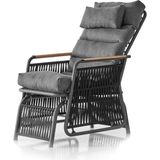 Rehome Space Ahşap Kollu Minderli Sallanır Bahçe Koltuğu | Bahçe Sandalyesi - Antrasit - 60 x 83 x 100 cm