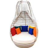 Rehome Tassel Daybed | 150 cm Rattan Bahçe Kral Yatağı - Geometrik