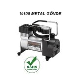 Reidan Araba Lastik Şişirme Pompası, Metal Gövde, 12V, Çakmak Girişli, Profesyonel Hava Kompresörü