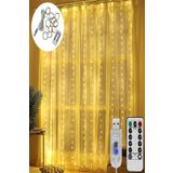Reidan Dekoratif aydınlatma Led Işıklı Perdesi 300 LED Bakır tel perde dize ışıkları 8 Mod Uzaktan Kumanda