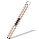 REIDEA Çakmak, S4 Pro elektrikli elektrik arklı çubuk çakmak, USB alevsiz, rüzgar geçirmez, şarj edilebilir, LED pil göstergeli, emniyet şalterli, mum pişirme, mangal için, şampanya altın