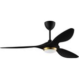 Reiga 132 cm Siyah Altın Akıllı LED Tavan Vantilatörü Sessiz 6 Hızlı, Lüks Modern Tasarım