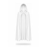 ReilaCos Beyaz Kapüşonlu Halloween Cadı Pelerini 120 cm - Cadılar Bayramı Vampir Drakula Kostüm Pelerin