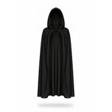 ReilaCos Siyah Kapüşonlu Halloween Cadı Pelerini 120 cm - Cadılar Bayramı Vampir Drakula Kostüm Pelerin
