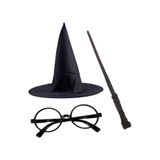 ReilaParty Harry Potter Büyücü Şapka Asa Gözlük Kostüm Aksesuar Seti