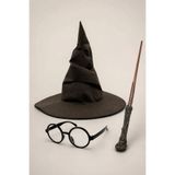 ReilaParty Harry Potter Seçmen Şapka, Asa ve Gözlük - Gryffindor Kostüm Aksesuar Seti