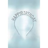 ReilaParty Kristal Taşlı Gümüş Renk Happy Birthday Yazılı Doğum Günü Parti Tacı