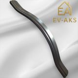 Reis Kulp Gülcem Klas Alüminyum Metal Krom Kaplamalı Inox Yüzeyli Dolap Çekmece Kulp U - mat siyah - 160mm