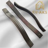 Reis Kulp Gülcem Klas Alüminyum Metal Krom Kaplamalı Inox Yüzeyli Dolap Çekmece Kulp U - mat siyah - 192mm