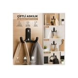 reis kulp mobilya aksesauarları imalat sanayi Metal Portmanto Askısı Siyah Noktalı Vestiyer Duvar Dolap Elbise Askılığı 3 Adet
