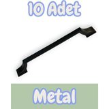 Reis Kulp Neva Alüminyum Metal Lüks Modern Mobilya Çekmece Mutfak Dolabı Kulpu Siyah - 96mm-128mm - 10 Adet