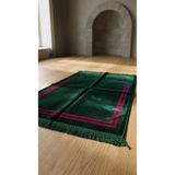 Reis Mihraplı Sade Kadife Seccade - Yeşil