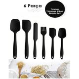 ReisHome 6'lı Silikon Yanmaz Spatula Seti Yapışmaz Spatula, Fırça Ve Pasta Sıvama Bıçağı Seti