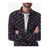Reiss Erkek Lacivert Vermont Yaz Çiçek Desenli Gömlek