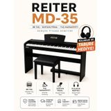 Reiter Md35 Tabure Kulaklık Dahi 88tuş Hassasiyetli Ahşap Piyano Siyah