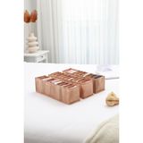 Rek Home 10 bölmeli dolap çekmece ıçi akordiyon tipi katlanır çamaşır düzenleyici organizer - Bej - 3'lü