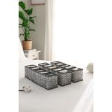 Rek Home 10 bölmeli dolap çekmece ıçi akordiyon tipi katlanır çamaşır düzenleyici organizer - Gri - 3'lü