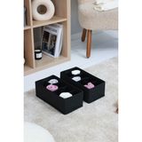 Rek Home 2'li 8 Bölmeli Çocuk Odası Dolap Çekmece Içi Çamaşır Çorap Düzenleyici Petek Akordiyon Organizer - Siyah