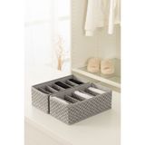 Rek Home 2'li Balıksırtı Desenli 6 Bölmeli Çocuk Odası Dolap Çekmece Içi Çamaşır Çorap Düzenleyici Petek Akordiyon Organizer - Gri