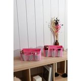 Rek Home 2'li Set Makyaj Kozmetik Düzenleyici Organizer Makyaj Kutusu - Pembe