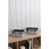 Rek Home 2'li Set Yaprak Desenli Makyaj Kozmetik Düzenleyici Organizer Makyaj Kutusu - Gri