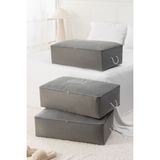 Rek Home 3 Adet Baskılı Mega Boy Baza Altı Yastık Yorgan Kazak Hurcu 74 x 46 x 22 - Gri