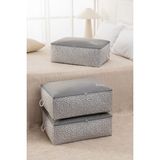 Rek Home 3 Adet Home Sweet Home Baskılı Büyük Boy Baza Altı Yastık Yorgan Kazak Hurcu 62 x 46 x 22 - Gri