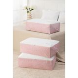 Rek Home 3 Adet Home Sweet Home Baskılı Mega Boy Baza Altı Yastık Yorgan Kazak Hurcu 74 x 46 x 22 - Pudra