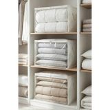 Rek Home 3 Adet Pencereli Büyük Boy Yastık Yorgan Kazak Hurcu / 60X40X40 - Beyaz