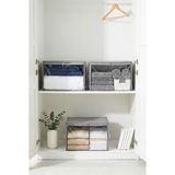 Rek Home 3 Adet Pencereli Küçük Boy Baza Altı, Valiz Düzenleyici Çeyizlik Bohça Hurcu / 30X22X18 - Gri