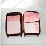 Rek Home 3'lü Pudra Yaprak Desenli Bavul İçi Organizer Set Ebatlar: 25x40cm, 31x22x12cm, 37x27x17cm