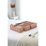 Rek Home 3'lü set dolap çekmece ıçi akordiyon tipi katlanır çamaşır düzenleyici organizer - Bej