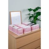 Rek Home 3'lü set dolap çekmece ıçi akordiyon tipi katlanır çamaşır düzenleyici organizer - Pudra