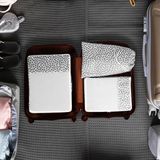 Rek Home 3'lü Yaprak Desenli Gri Valiz Düzenleyici Bavul İçi Organizer Set Seyehat Hurcu