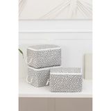 Rek Home 3'lü Yaprak Desenli Küçük Boy Baza Altı, Valiz Düzenleyici Hurç / 30X22X18 - Gri