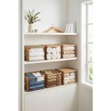 Rek Home 6 Adet Pencereli Küçük Boy Baza Altı, Valiz Düzenleyici Çeyizlik Bohça Hurcu / 30X22X18 - Bej
