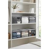 Rek Home 6 Adet Pencereli Küçük Boy Baza Altı, Valiz Düzenleyici Çeyizlik Bohça Hurcu / 30X22X18 - Gri