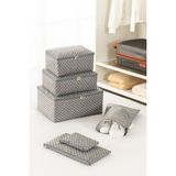 Rek Home 6'lı balıksırtı desenli valiz düzenleyici bavul ıçi organizer set seyehat hurcu - Gri