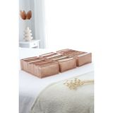 Rek Home 7 bölmeli dolap çekmece ıçi akordiyon tipi katlanır çamaşır düzenleyici organizer - Bej - 3'lü